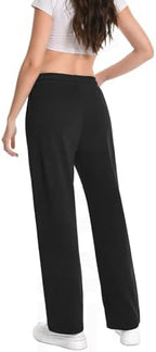 Auriviz High Waisted Sweat Pants Drawstring Womens Sweatpants Slant Side Pockets Straight Leg Pants 29’’ Inseam