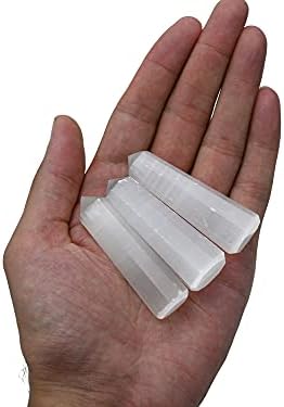 Amazing Gemstone Selenite Crystal Towers - Natural Healing Crystal Point Obelisk for Reiki Healing and Crystal Grid (2" to 3" INCH)
