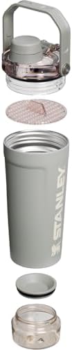 STANLEY Vitalize Shaker Bottle 20 oz | Leakproof Insulated Stainless Steel Shaker Cup | Base Storage and Twist On Fast Flow Lid | Protein Shakes and Pre Workout Powder | BPA-Free | Sage Grey