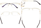 Eyekepper Half-Rim Progressive Readers 3 Levels Vision Multifocus Glasses Anti UV Reading Glasses Men Bendable Memory Frame (1.50)