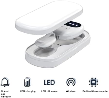 Wireless Bedwetting Alarm for Boys Girls, USB-C Rechargeable, Loud Sound, Strong Vibration, Pee Alarm, Potty Training for Kids, White