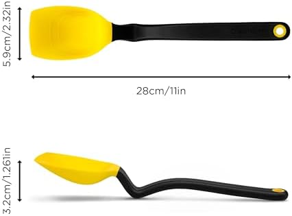 Dreamfarm Supoon Non-Stick Sit-Up Silicone Scraping, Serving, Cooking Spoon Measures 5ml Tsp & 15ml Tbsp - 11" Yellow