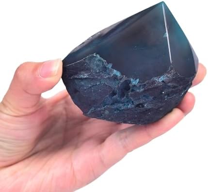 CNYANFEI Agate Stone Wand Irregular Crystal Quartz Column Dyed Teal Agate Tower Home Decor