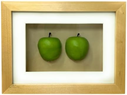 Home Decor Kitchen Wall Art Frame, Three-Dimensional Green Apple Mockup Decor, 8.25 x 6.2 x 1.5 Inches, Small Size, Ready to Use, No Frame Needed