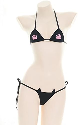 SINGUYUN Womens Sexy Micro bikini Suit Anime Bikini Cosplay Lingerie Kawaii Bra and Panty Set Cute