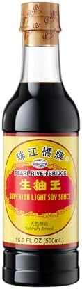 Pearl River Bridge Superior Dark Soy Sauce and Light Soy Sauce，Plastic Bottles，32.8oz (Pack of 2), Naturally Brewed, Non-GMO (Light + Dark Soy Sauce, 16.4 fl oz * 2)