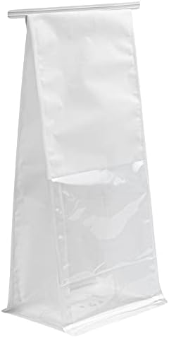 Restaurantware Bag Tek 5.1 x 4.1 x 11.2 Inch Tin Tie Bags With Windows 100 Resealable Bakery Bags With Windows - Flat Bottom For Cookies or Coffee Beans White Cotton Paper Tin Tie Bags