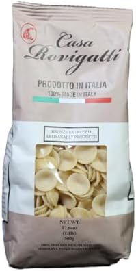 Casa Rovigatti Orecchiette, 100% Italian Durum Wheat Semolina Pasta, Bronze Extruded, Artisanal, 17.64 oz, 4 Pack