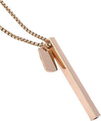 Tactile Breathing Necklace for Stress & Anxiety Relief | 4-7-8 Breathing Tool | Natural Calm & Stress Relief | Stylish Hypoallergenic Jewelry with Lifetime Chain for Women & Men