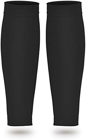 20-30mmHg Graduated Calf Compression Sleeves for Women and Men, Footless Flight Socks for Varicose Veins, Leg Support, Shin Splint, Calf Muscle Swelling(XXL-Black)