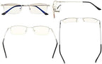 Eyekepper Memory Titanium Bridge Computer Glasses 50% Blue Light Blocking Reading Glasses Amber Tinted Lenses