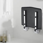 Bath Shower Chairs,Wall Mounted Shower Seat Folding Shower Stool Non-Slip Bathroom Wall Chair Bath Bench for Bathing Elderly Disabled and Limited Mobility Black Bearing Weight 150kg