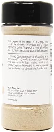 Badia Ground White Pepper, 2 oz – Smooth, Mellow Heat and Delicate Flavor for Light Sauces, Soups, Poultry and Seafood