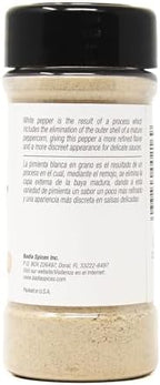 Badia Ground White Pepper, 2 oz – Smooth, Mellow Heat and Delicate Flavor for Light Sauces, Soups, Poultry and Seafood