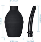 TopQuaFocus 10oz Enema Bulb Anal Douche Bulb for Men or Women 4.8' Tip Vaginal Douche Cleaner(Black)
