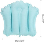 PATIKIL Inflatable Bath Pillow with Suction Cups, Terry Cloth Covered Shell Shape Bath Pillow Neck Support for Bathtub Hot Tub, Blue