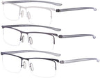 CessBlu Reading Glasses 3 Pairs Half-Rim Lightweight Reader Eyeglasses for Men Women Reading