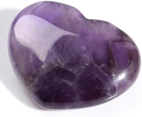 MAIBAOTA 45 mm Amethyst Crystal Rock Large Heart Stone Healing Crystals Gifts for Women Natural Reiki Gemstone Polished Heart Shaped Rocks Meditation