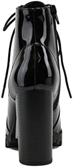 Soda Chalet – Fashion Lace up Military Inspired Ankle Boot with Stacked Heel and Side Zipper
