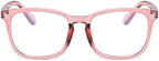 Stylish Computer Readers Presbyopic Glasses Blue Light Blocking Reading Glasses Anti Eyestrain Flat Light Mirror (Color : Pink, Size : +200)