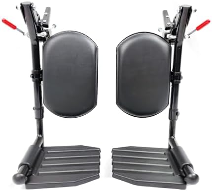 Wheelchair elevating Leg Rest with Padded Calf Pads,Foot Rest,for Drive Reclining and Standard Wheelchair, Transport Chair. Universal Replacement Parts, T94(1pr,Black)