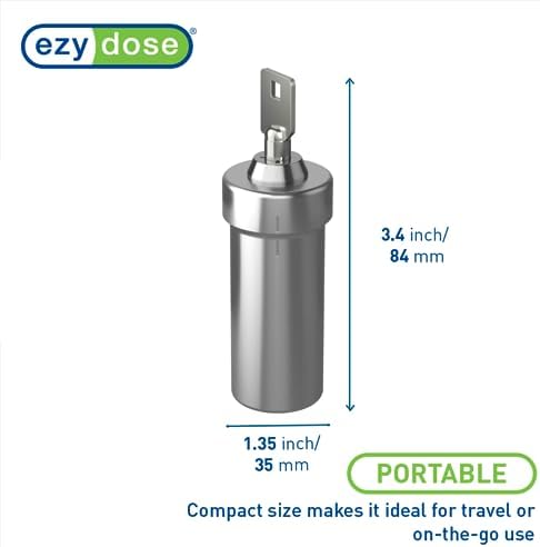 Ezy Dose Pill Box and Medicine, Vitamin Container, Safe for Money & Travel Items, Stainless Steel, 2 Keys with Lock