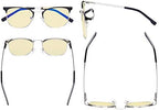 Eyekepper Ladies Blue Light Blocking Glasses with Yellow Filter Lens - Computer Eyeglasses Women - UV420 Semi Rimless Design Eyewear - Black