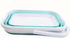 SAMMART 12L (3.17 Gallon) Collapsible Rectangular Handy Bucket (1, White/Lake Green)