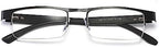 B&Q 4 Pack Metal Frame Half Frame Reading Glasses for Men Spring Hinge Readers With Classic Clear Lense