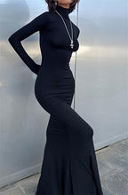 Long Sleeve Maxi Dress for Women - Casual Turtleneck Bodycon Formal Dresses Elegant Mermaid Hem 2026