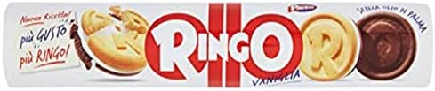 Pavesi Ringo Vanilla Biscuits portions with 18 biscuits 5.82oz 165g, Pack of 12