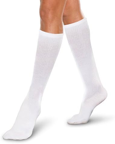 Therafirm Core-Spun Mild (15-20mmHg) Graduated Compression Support Knee High Socks (White, XXL)