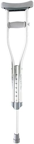 PCP Aluminum Crutches, Push Button Adjustable Height, Lightweight, 1 Pair, Kids Child Size (4'0" to 4'6")