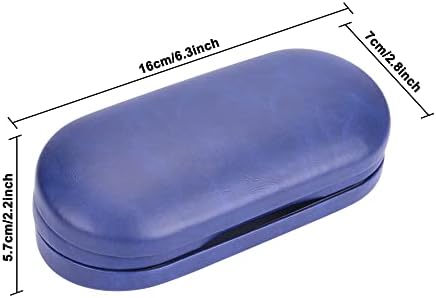 Muf 2 in 1 Contact Lens Case and Glasses Case, Double Sided Design with Mirror, Portable Travel Kit with Tweezer, Remover and Solution Bottle, Blue