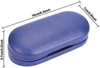 Muf 2 in 1 Contact Lens Case and Glasses Case, Double Sided Design with Mirror, Portable Travel Kit with Tweezer, Remover and Solution Bottle, Blue