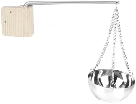 Stainless Steel Sauna Essential Oil Holder with 4.7in Cup and Chain, Aromatherapy Diffuser Bowl for Traditional or Infrared Sauna Spa Wall Mount