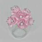 JenlyFavors Organza and Satin Flower with Pearl Spray Pink(72 Flowers)