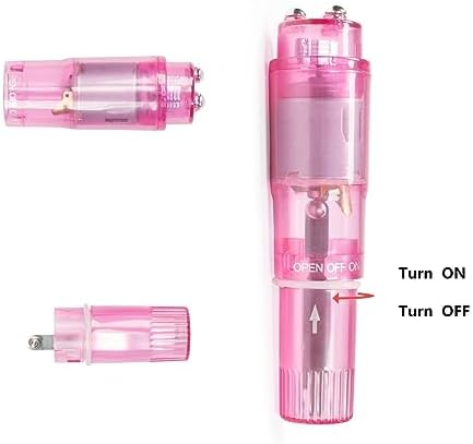 Mini Portable Small Vibrating Massage Body Tool 4 Heads Massager Pocket Toy for Women Neck Shoulder Face Back Leg Foot Muscles (Pink Color)