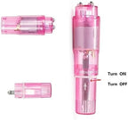Mini Portable Small Vibrating Massage Body Tool 4 Heads Massager Pocket Toy for Women Neck Shoulder Face Back Leg Foot Muscles (Pink Color)