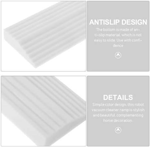 Rubber Threshold Ramp Mat for Home Vacuum Cleaner Sweeping Robot Ramp Cushion White for Doorstep Climbing