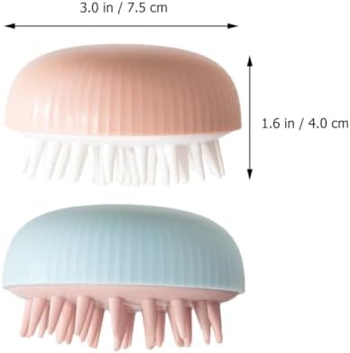 GLEAVI 2pcs Silicone Scalp Massager Shampoo Brush Set, Soft Flexible Head Brush for Itch Relief and Hair Scalp Cleaning, Pink and Blue, Suitable for Wet and Dry Hair Care