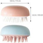 GLEAVI 2pcs Silicone Scalp Massager Shampoo Brush Set, Soft Flexible Head Brush for Itch Relief and Hair Scalp Cleaning, Pink and Blue, Suitable for Wet and Dry Hair Care