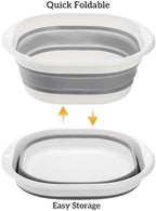 Goaste 3 Pack Collapsible Wash Basin, Portable Washing Basin, Foldable Dish Tub Square, Space Saving Plastic Washtub for Dishing, Fruit, Camping, Laundry, Hiking & Home (Grey)