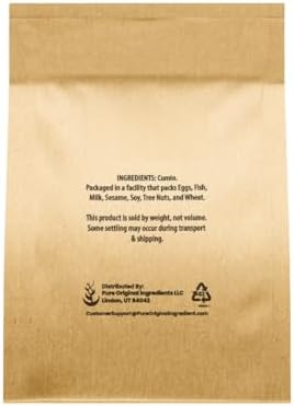 PURE Ground Cumin (8 oz) Pure & Natural Premium Cumin from India, Eco-Friendly Releasable Bag