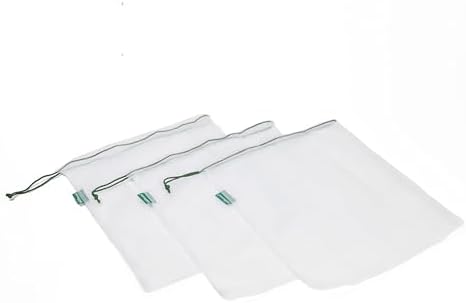 Earthwise Reusable Mesh Produce Bags - Washable Set of 9 Premium Bags, TRANSPARENT Lightweight, Strong SEE-THROUGH Mesh for shopping, transporting and storing fruits and veggies.