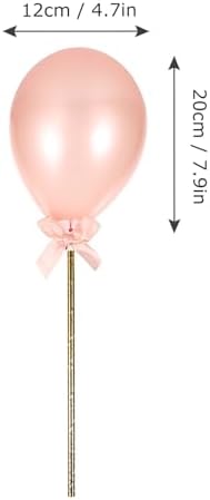 Rose Gold Balloon Cake Toppers Set, 3pcs Birthday Cake Decoration Inserts for Party Baking Supplies