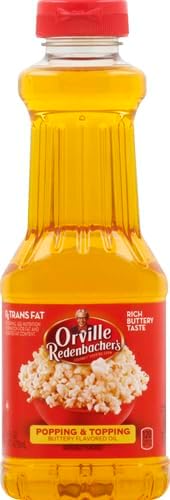 Orville Redenbacher's Popping & Topping Buttery Flavored Oil, 16 Fluid Ounce (Pack of 2)