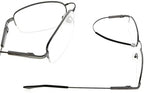 Eyekepper Blue Light Blocking Eyeglasses Bendable Titanium Memory Readers Half-Rim Computer Glasses, (Gunmetal,+0.00)