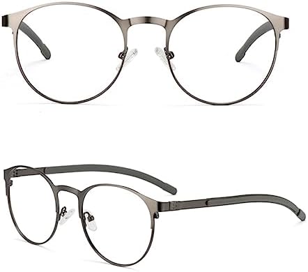 0.25 Photochromic Reading Glasses Outdoor Sunglasses Readers Round Metal Lightweight UV Filter Aspherical Lens 1.25+