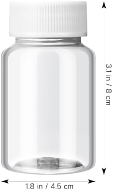minkissy Pet Clear Plastic Pill Bottles with Screw Caps 3.14X1.77X1.77 Inch Medicine Storage Containers for Tablets Capsules and Liquids Leakproof Dispenser for Travel and Home Use